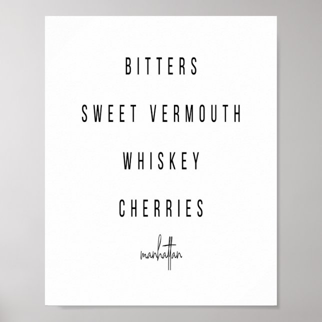 Manhattan Cocktail Rezept Poster (Vorne)