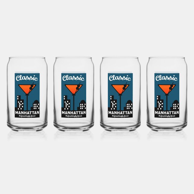 Manhattan Cocktail Wall Art Dosenglas (Vorderseite)