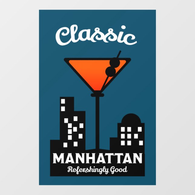 Manhattan Cocktail Wall Art Fensteraufkleber (Blatt)