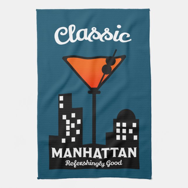 Manhattan Cocktail Wall Art Geschirrtuch (Vertikal)