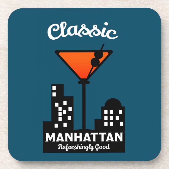 Manhattan Cocktail Wall Art Getränkeuntersetzer (Vorderseite)