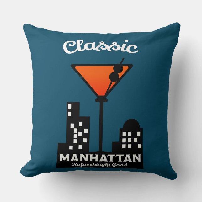 Manhattan Cocktail Wall Art Kissen (Vorderseite)