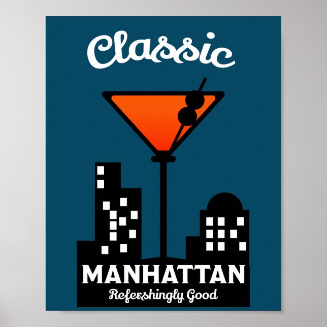 Manhattan Cocktail Wall Art Poster (Vorne)