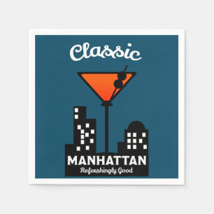 Manhattan Cocktail Wall Art Serviette