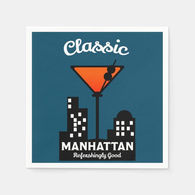 Manhattan Cocktail Wall Art Serviette (Vorderseite)