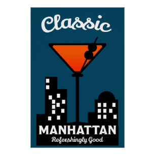 Manhattan Cocktail-Wandkunst Poster