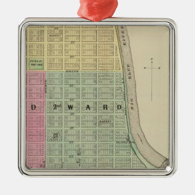 Manhattan, Coronado, Towanda, Kansas Silbernes Ornament (Vorne)