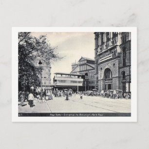 Manhattan, Eingang zur Brooklyn Bridge, Vintage Postkarte