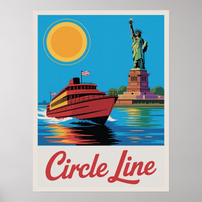 Manhattan Fähre Circle Line Statue Liberty Blick Poster (Vorne)