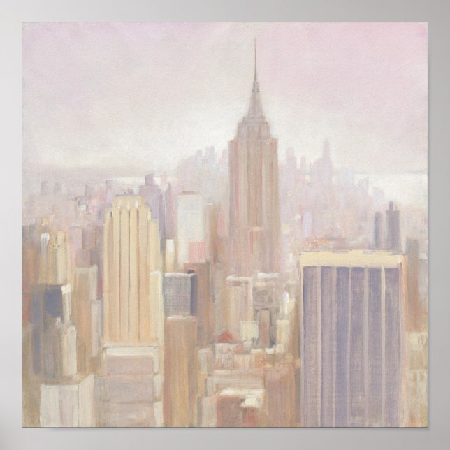 Manhattan im Mist | New York City Poster (Vorne)