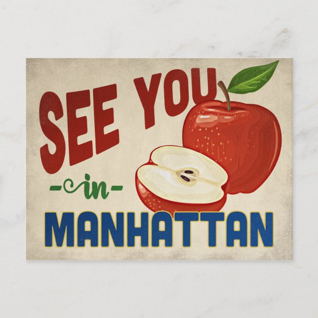 Manhattan Kansas Apple - Vintage Travel Postkarte (Vorderseite)