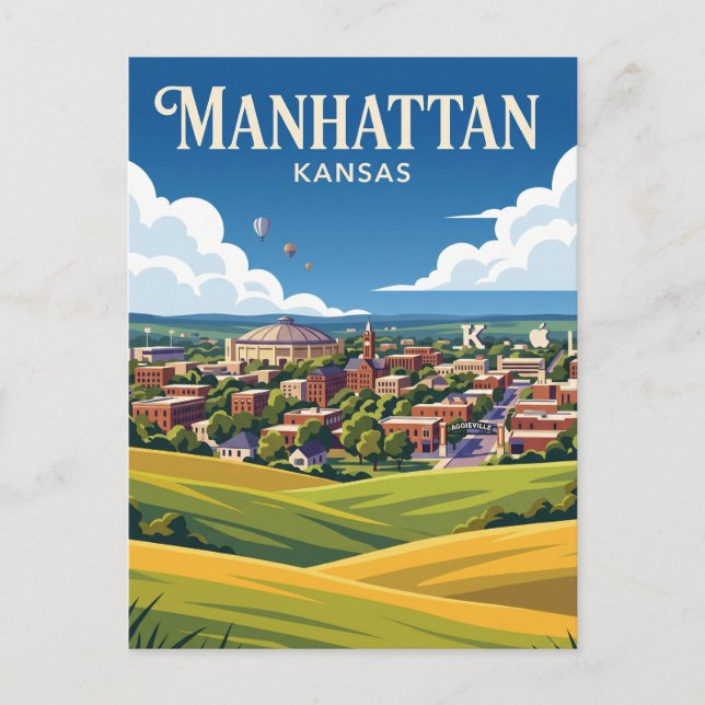 Manhattan Kansas Postkarte (Vorderseite)