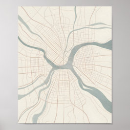 Manhattan-Karte Wandkunstposter Minimalist New Yor Poster