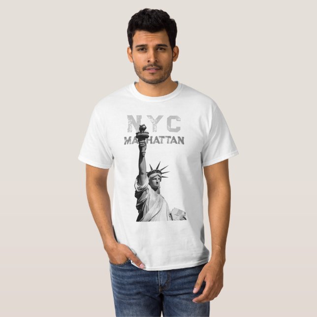 Manhattan Liberty Statue Nyc Men's Elegant T-Shirt (Vorne ganz)