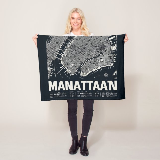 Manhattan Map Illustration Fleecedecke (Beispiel)