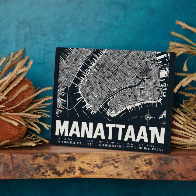 Manhattan Map Illustration Fotoplatte (Seite)