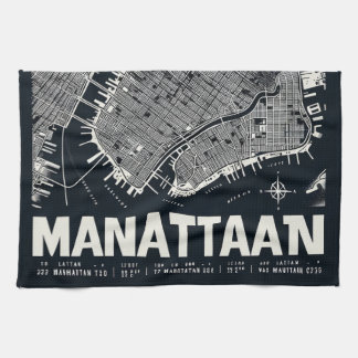 Manhattan Map Illustration Geschirrtuch