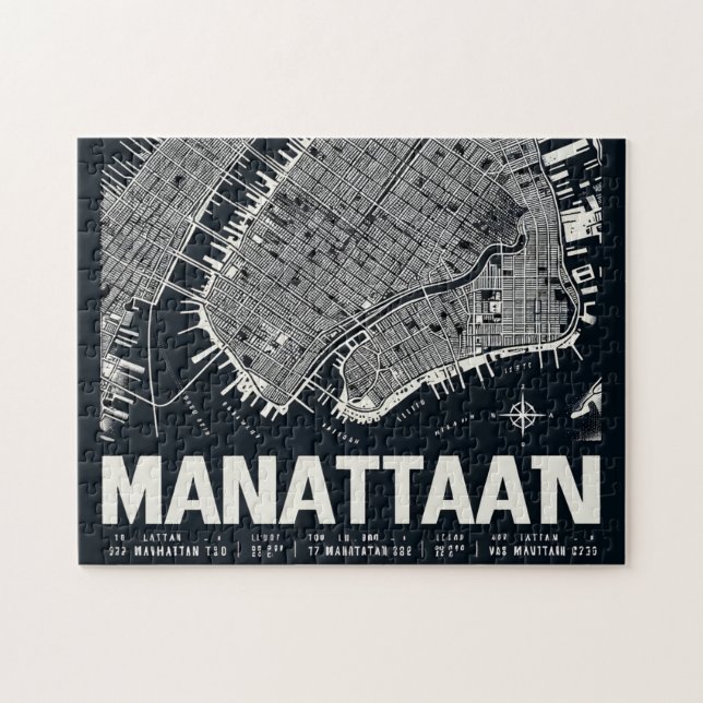 Manhattan Map Illustration Puzzle (Horizontal)