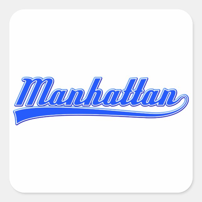 Manhattan mit Swash Quadratischer Aufkleber (Vorderseite)