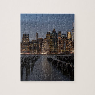 Manhattan New York bei Nacht Puzzle