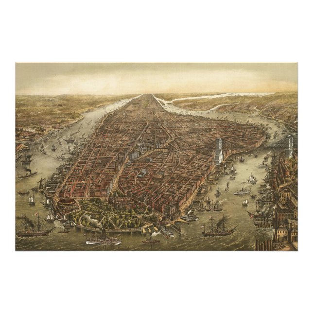 Manhattan New York City Altes Foto Erweiterung (Vorne)