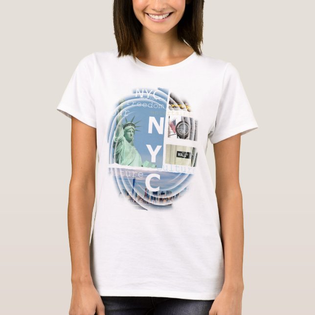 Manhattan New York City Nyc Liberty Statue Modern T-Shirt (Vorderseite)