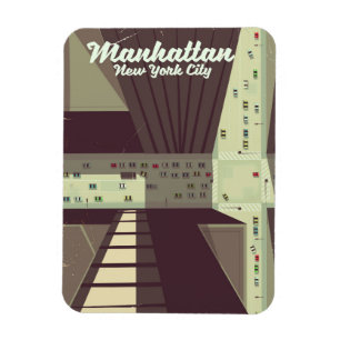 Manhattan New York City Reiseplakat. Magnet