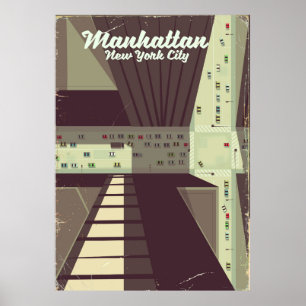 Manhattan New York City Reiseplakat. Poster