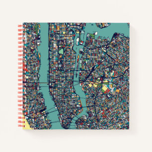 Manhattan New York Map Notizbuch