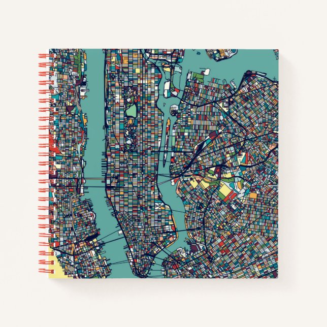 Manhattan New York Map Notizbuch (Vorderseite)