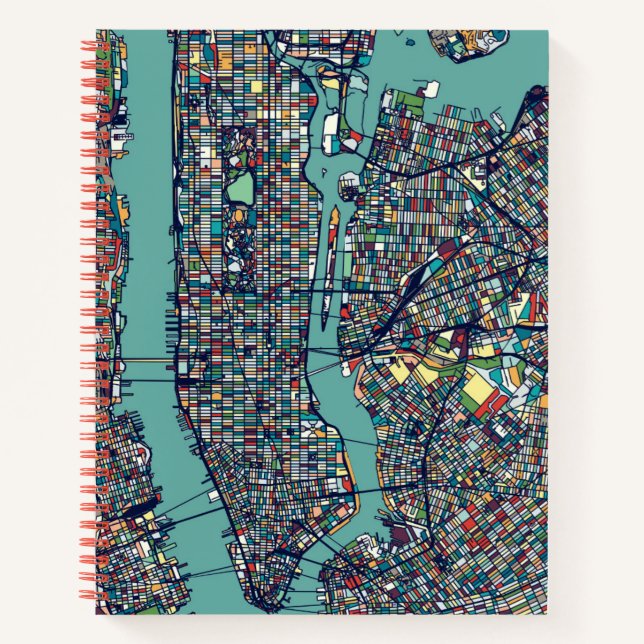 Manhattan New York Map Notizbuch (Vorderseite)
