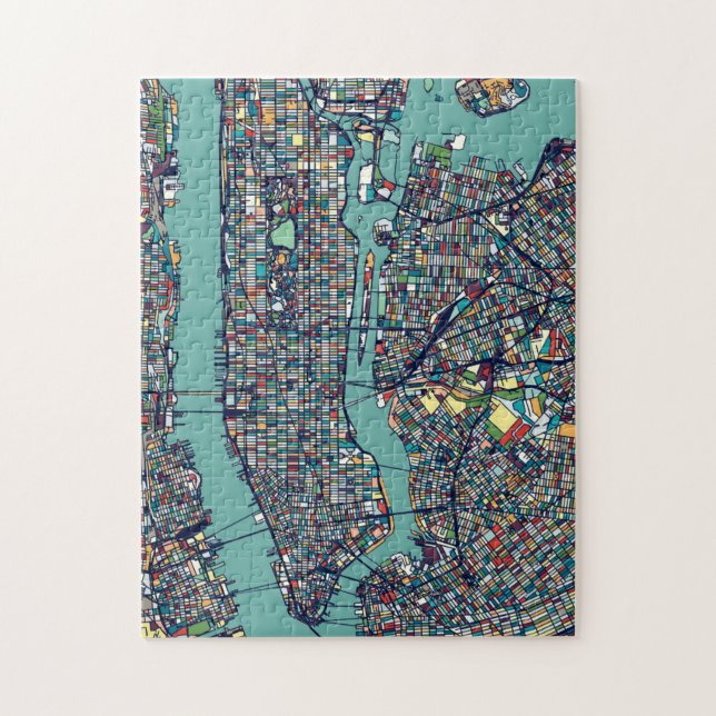 Manhattan New York Map Puzzle (Vertikal)