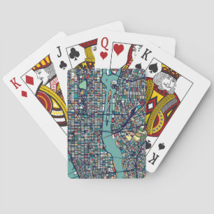 Manhattan New York Map Spielkarten