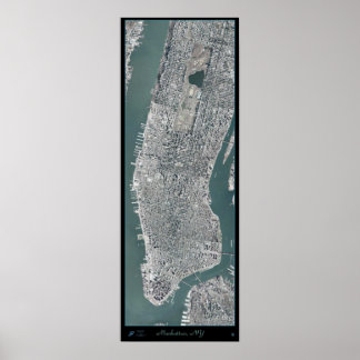 Manhattan, New York (NY), aus dem Satelliten-Weltr Poster