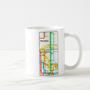 Manhattan New York Nyc U-Bahn-Karte Retro-Schiene  Kaffeetasse