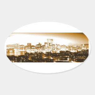 Manhattan New York Oval Sticker