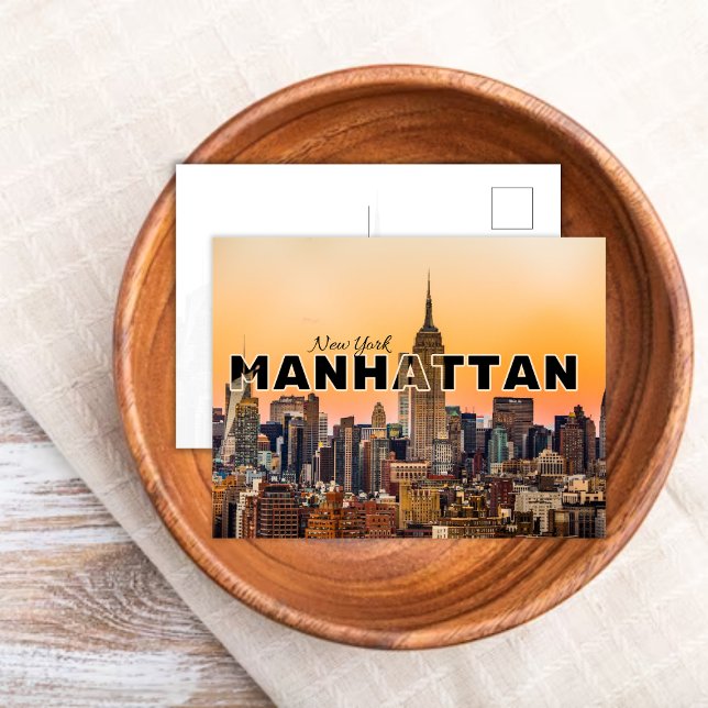 Manhattan New York Skyline Travel Postcard Postkarte (Von Creator hochgeladen)