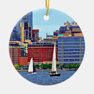 Manhattan NY - Drei Boote von Manhattan Skyline Keramik Ornament