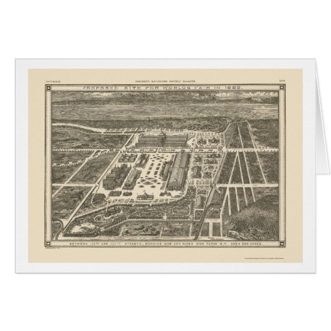 Manhattan, NY panoramische Karte - 1883 (Vorderseite (Horizontal))