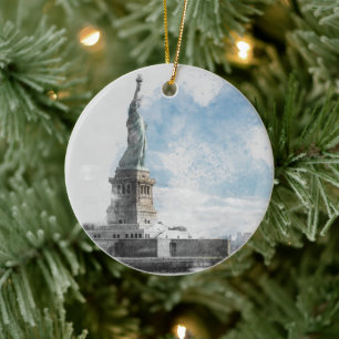 Manhattan NYC Freiheitsstatue Keramik-Ornament Keramik Ornament