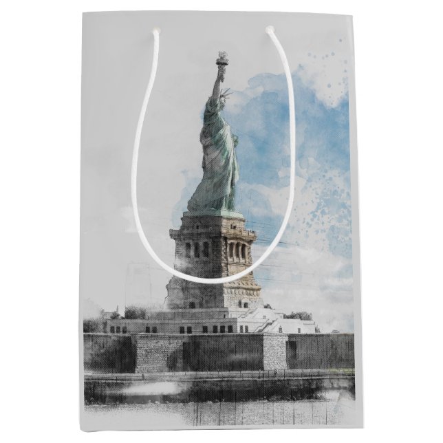 Manhattan Nyc Liberty Statue Mittlere Geschenktüte (Vorderseite)