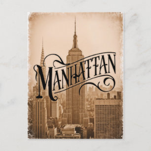 Manhattan NYC vintage  Postkarte