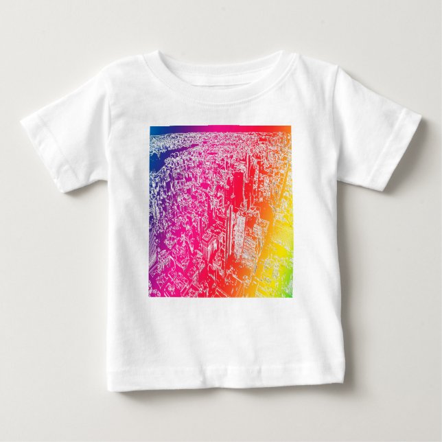 Manhattan Regenbogen Baby T-shirt (Vorderseite)