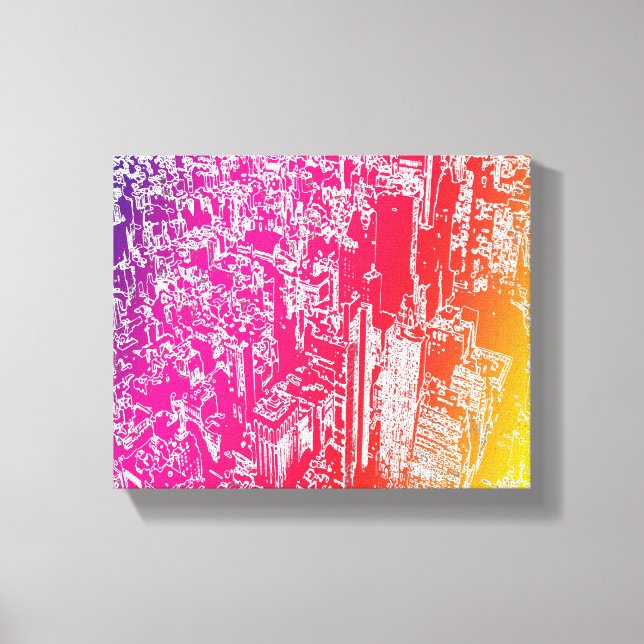 Manhattan Regenbogen Leinwanddruck (Vorderseite)