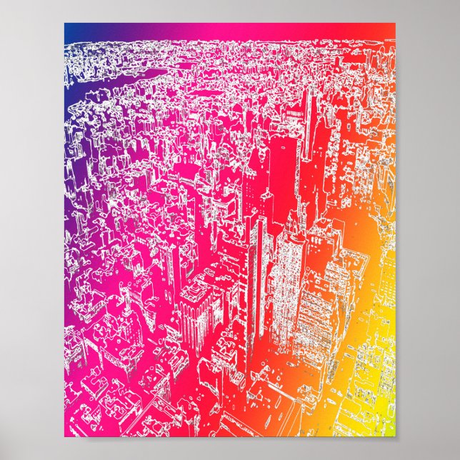Manhattan Regenbogen Poster (Vorne)