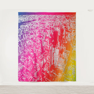 Manhattan Regenbogen Wandteppich