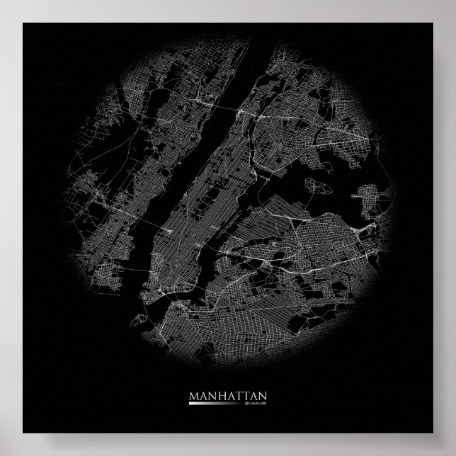 Manhattan Road Map Poster (Vorne)