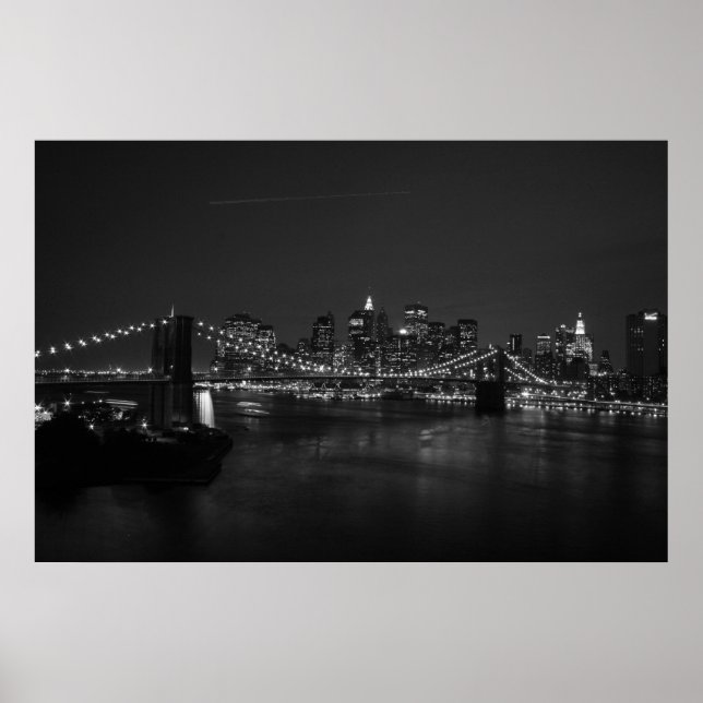 Manhattan Skyline II B&W Poster (Vorne)