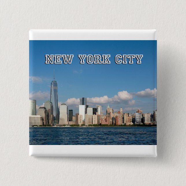 Manhattan Skyline New York City USA Button (Vorderseite)