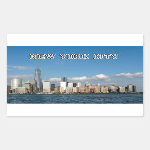 Manhattan Skyline New York City USA Rechteckiger Aufkleber